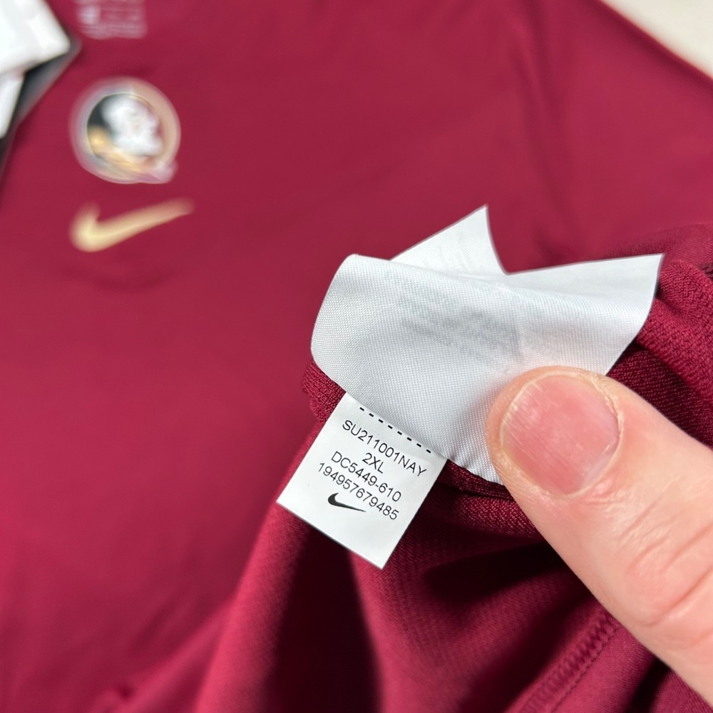 Nike FSU Shirt Womens 2xl On Field Florida State Seminoles Coach Club UPF 40 - Picture 9 of 12